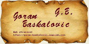 Goran Baškalović vizit kartica